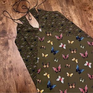 Abercrombie & Fitch Olive Butterfly Mini Dress Size Small